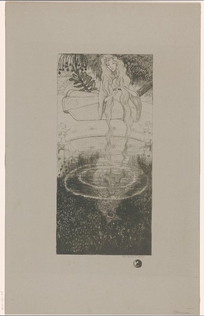 Mélisande betrachtet ihren ins Wasser gefallenen Ring von Richard Nicolaüs Roland Holst (signed by artist)