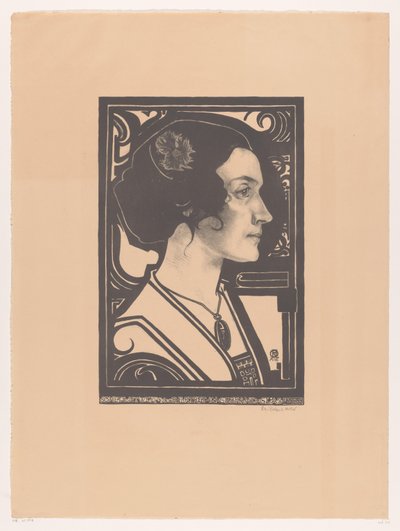 Porträt einer unbekannten Frau von Richard Nicolaüs Roland Holst (signed by artist)