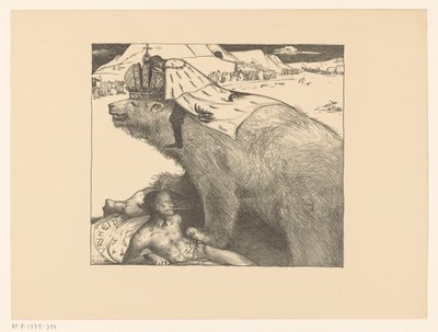 Zar Nikolaus II. von Russland auf dem russischen Bären von Richard Nicolaüs Roland Holst