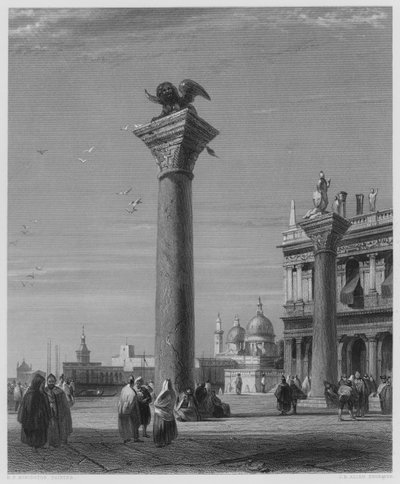 Die Säulen von St. Markus, Venedig, aus dem Bild in der Vernon Gallery (Gravur) von Richard Parkes (after) Bonington