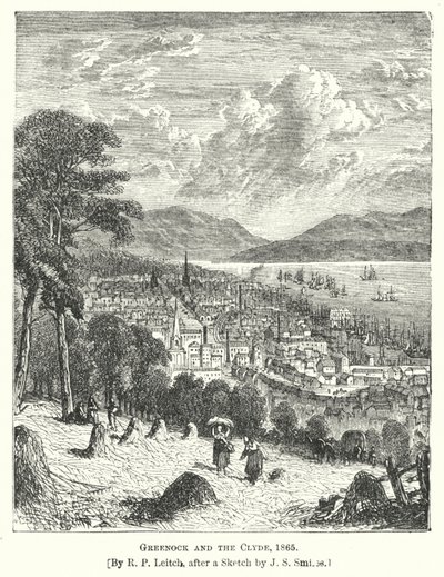 Greenock und der Clyde von Richard Principal (after) Leitch