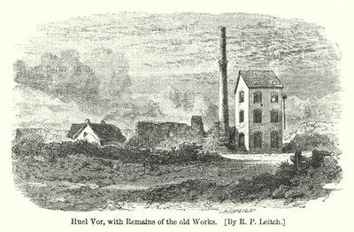 Huel Vor, mit Überresten der alten Werke (Gravur) von Richard Principal (after) Leitch