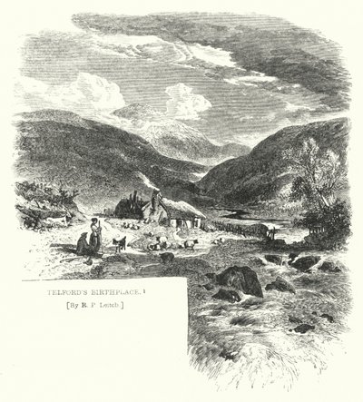 Telfords Geburtsort (Stich) von Richard Principal (after) Leitch