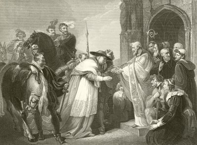 Kardinal Wolsey in der Abtei von Leicester von Richard Westall