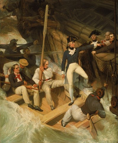 Nelson besteigt ein erobertes Schiff, 20. November 1777 von Richard Westall