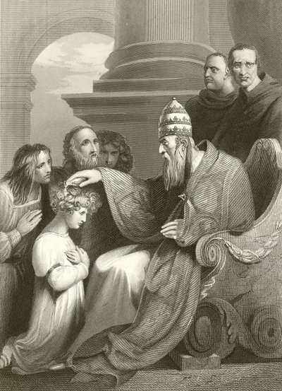Prinz Alfred vor Papst Leo III. von Richard Westall