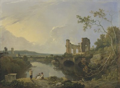 Italienische Landschaft (Morgen), ca. 1760-65 von Richard Wilson