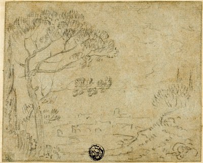Italienische Landschaft mit Schirmkiefer im Vordergrund von Richard Wilson