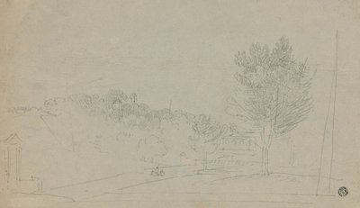 Ansicht des Wilson House und der Gärten (recto); Ansicht des Wilson House und der Gärten (verso) von Richard Wilson