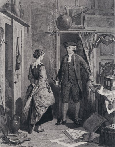Der Antiquar und Lovel betreten das Heiligtum (Gravur) von Robert (after) Herdman