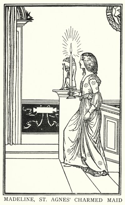 Illustration für Gedichte von John Keats: Der Abend von St. Agnes (Lithografie) von Robert Anning Bell
