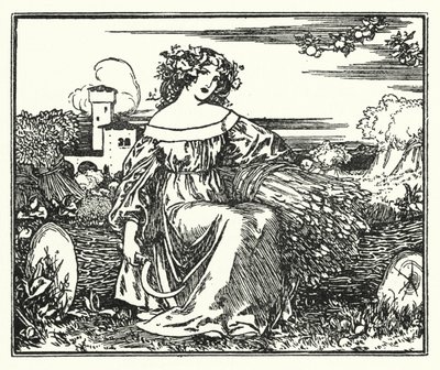 Illustration für Gedichte von John Keats: An den Herbst (Lithografie) von Robert Anning Bell
