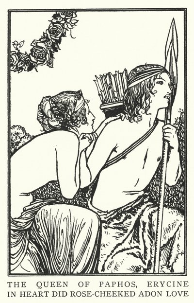 Die Königin von Paphos, Erycine, liebte im Herzen den rosenwangigen Adon von Robert Anning Bell