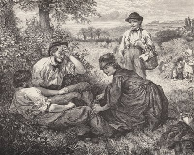 Landarbeiter ruhen sich während der Ernte aus von Robert Barnes