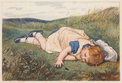 Mädchen fasziniert von einem Käfer von Robert Barnes
