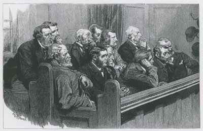 Skizzen in den Royal Courts of Justice: Eine gewöhnliche Jury von Robert Barnes