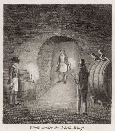 Gewölbe unter dem Nordflügel von Crosby Hall von Robert Blemell Schnebbelie