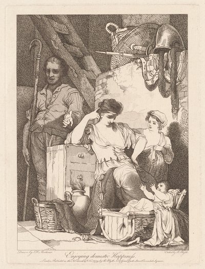 Genießen häuslichen Glücks von Robert Blyth, after John Hamilton Mortimer