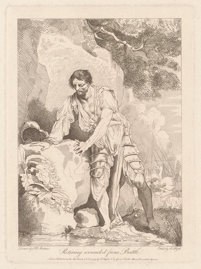 Verwundete vom Schlachtfeld zurückziehend von Robert Blyth, after John Hamilton Mortimer