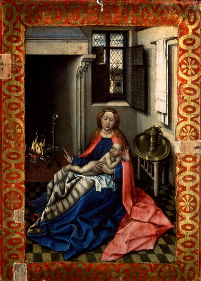 Madonna und Kind vor einem Kamin, 1430er von Robert Campin