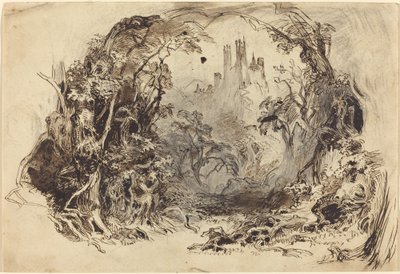 Schloss auf einem Hügel (Kulisse für "Dornröschen und das Biest"?) von Robert Caney