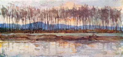 Ufer des Arno im Abendglühen von Robert Charles Goff