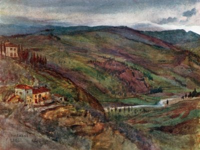 Das Tal des Mugnone mit Blick nach Norden zum Monte Senario in der Ferne von Robert Charles Goff