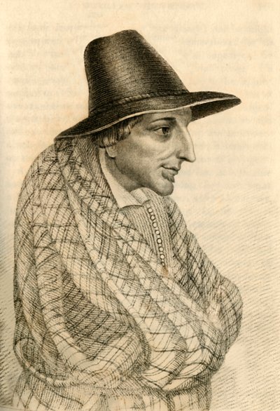 William Stevenson, ein berüchtigter Bettler, der im Wert von £900 starb, 1821 von Robert Cooper