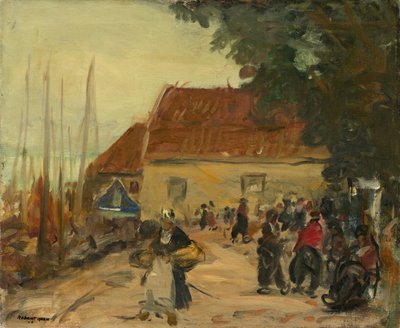Straßenszene in Volendam von Robert Cozad Henri