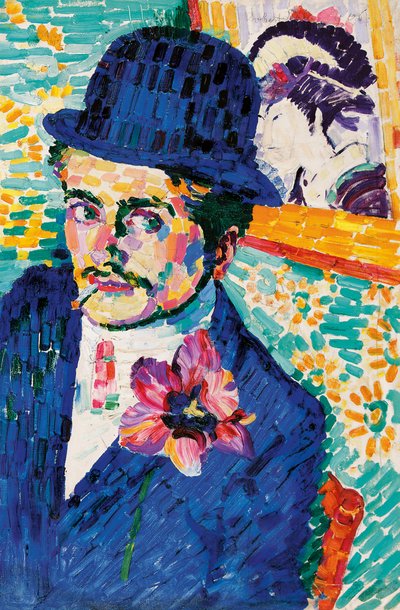 Mann mit einer Tulpe (Porträt von Jean Metzinger) von Robert Delaunay