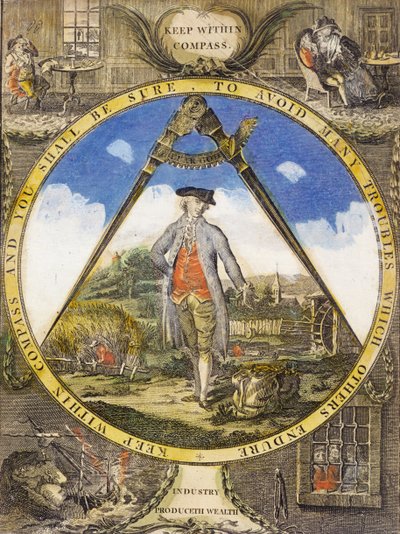Bleib im Rahmen, ca. 1784 (handkolorierte Radierung und Gravur) von Robert Dighton