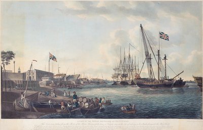 Ansicht der königlichen Werft in Deptford, ca. 1789 von Robert Dodd