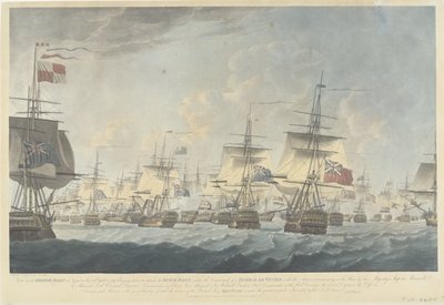 Schlacht bei Kamperduin (1797): Angriff durch die britische Flotte von Robert Dodd