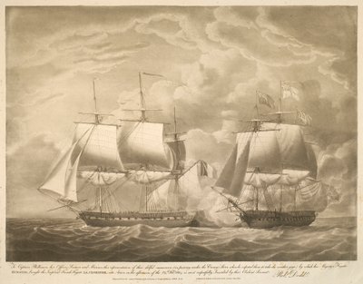 Darstellung des geschickten Manövers der Fregatte EUROTAS von Robert Dodd