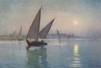 Mondschein am Nil, nahe Kairo, um 1880, 1904 von Robert George Talbot Kelly