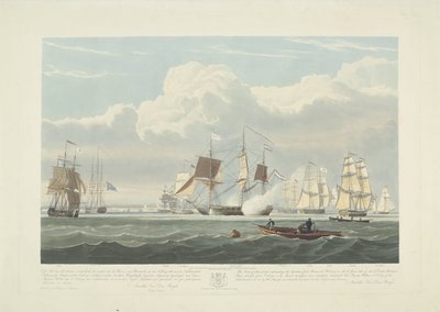 Abfahrt von zwölf niederländischen Handelsschiffen aus dem Hafen von Portsmouth, 1833 (Platte 3) von Robert Havell (II)