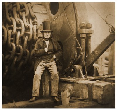 Isambard Kingdom Brunel bei den Startketten der SS Great Eastern von Robert Howlett