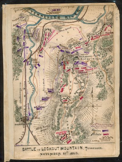 Schlacht von Lookout Mountain, Tennessee, 24. November 1863 von Robert Knox Sneden
