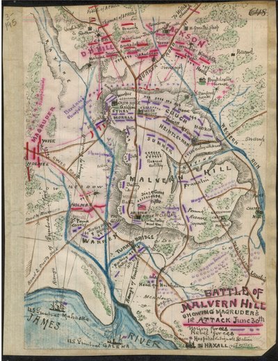 Schlacht von Malvern Hill, Magruders erster Angriff, 30. Juni von Robert Knox Sneden