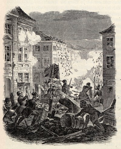Barrikadenkämpfe am Cöllner Rathaus in Berlin in der Nacht vom 18. auf den 19. März 1848 von Robert Kretschmer