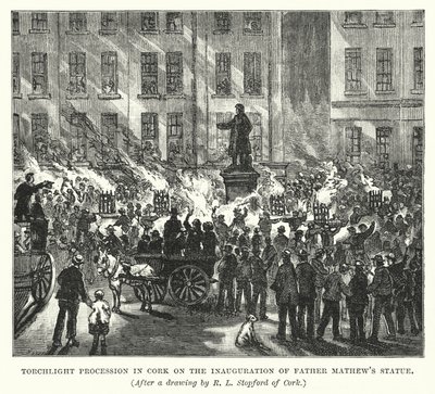 Fackelzug in Cork zur Einweihung der Statue von Pater Mathew von Robert L. Stopford