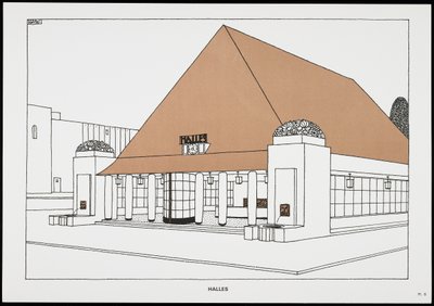 Halles, aus Une Cite Moderne, Dessins de Rob Mallet-Stevens Architecte, 1987 (veröffentlicht) von Robert Mallet Stevens