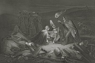 Das Schlachtfeld von Alma, die Nacht nach der Schlacht (gestochen von D.J. Pound) von Robert Neal Hind