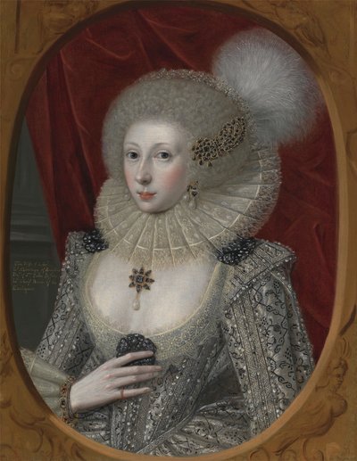 Porträt einer Frau, möglicherweise Elizabeth Pope (ca. 1585; lebend 1624) von Robert Peake the elder