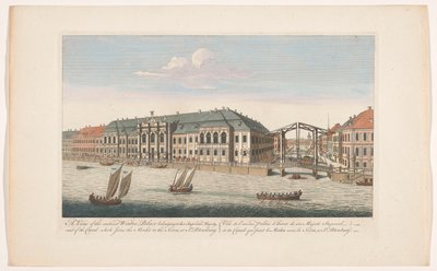 Ansicht des Winterpalastes und des Kanals zwischen den Flüssen Mojka und Neva in Sankt Petersburg von Robert Sayer (possibly)