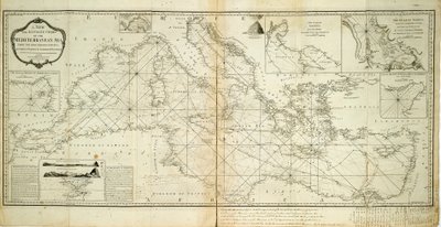 Neue und genaue Karte des Mittelmeers aus den neuesten Vermessungen, bestimmt und reguliert durch astronomische Beobachtungen von Robert Sayer