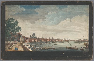 Ansicht der London Bridge über die Themse in London, gesehen vom Garten des Somerset House von Robert Sayer