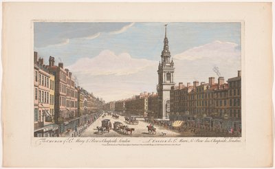 Ansicht der Kirche Saint Mary-le-Bow an der Straße Cheapside in London von Robert Sayer