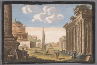 Ansicht der Ruinen der Trajanssäule, des Konstantinsbogens und anderer Monumente in Rom von Robert Sayer