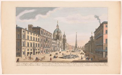 Ansicht des Palazzo Pamphili und der Piazza Navona in Rom von Robert Sayer